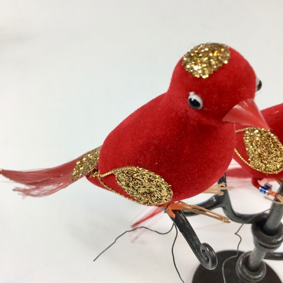 Vintage Christmas Ornaments Trio of Red Birds - Picture 8 of 8